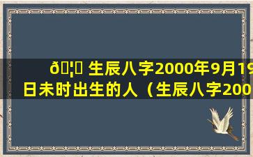 🦍 生辰八字2000年9月19日未时出生的人（生辰八字2000年9月19日未时出生的 💐 人命运如何）